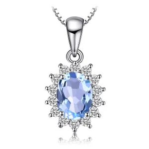 Natural Topaz and Simulated Diamond Necklace