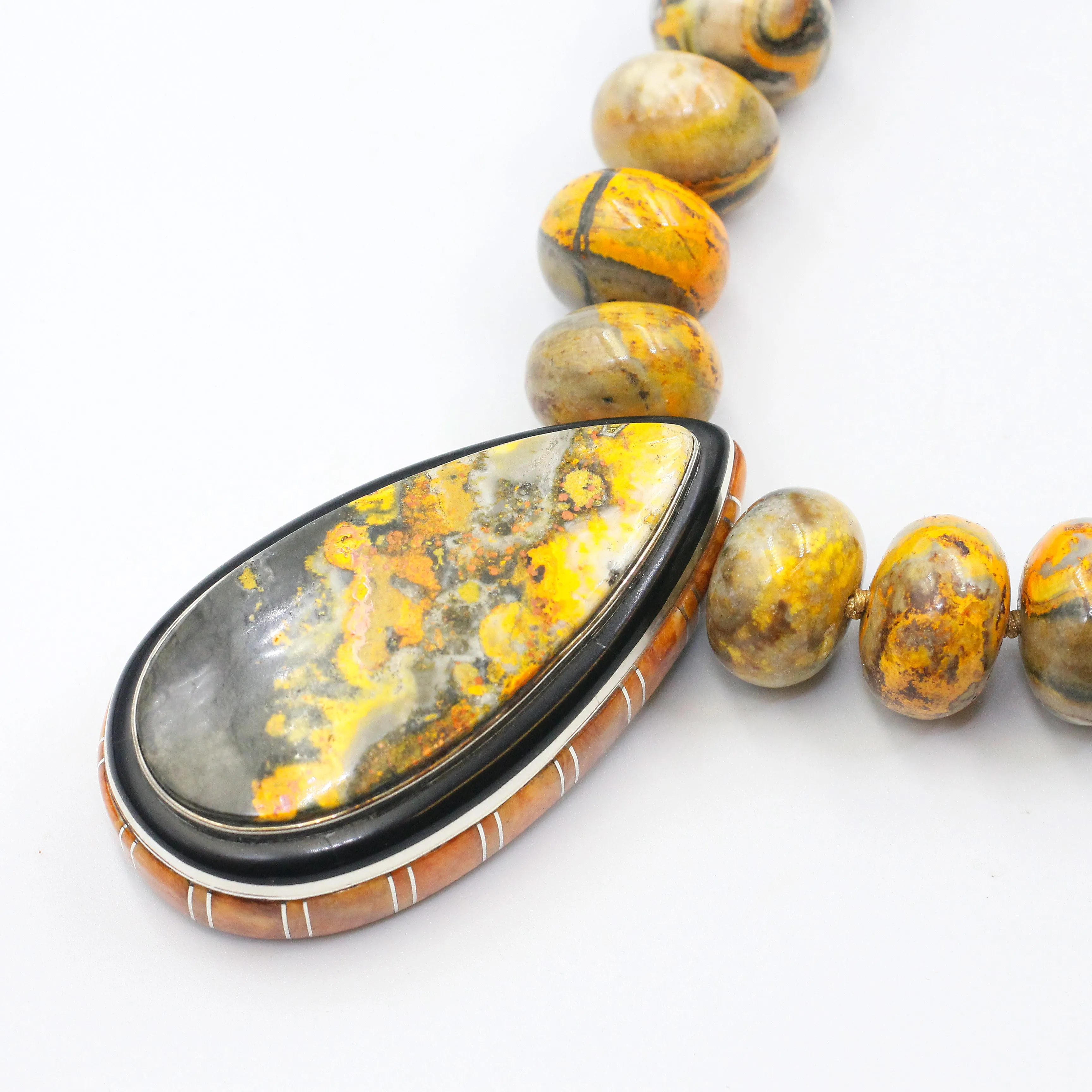 (neck007) Bumble Bee Jasper Necklace