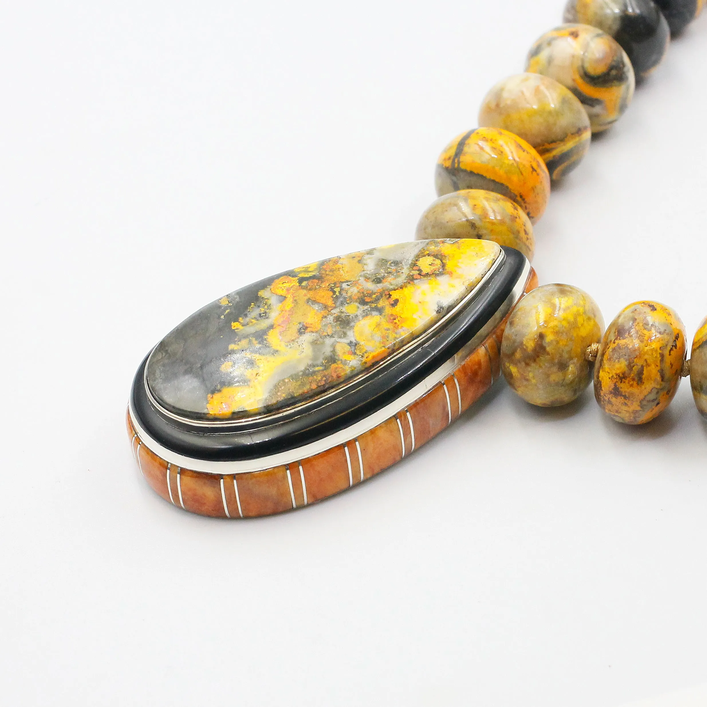 (neck007) Bumble Bee Jasper Necklace