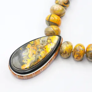 (neck007) Bumble Bee Jasper Necklace