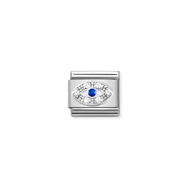 Nomination Composable Link Greek Eye, Cubic Zirconia, Silver