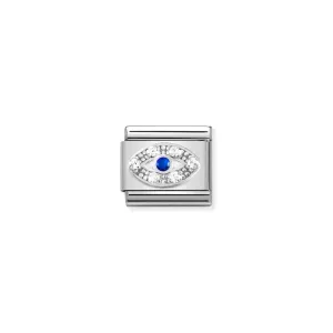 Nomination Composable Link Greek Eye, Cubic Zirconia, Silver