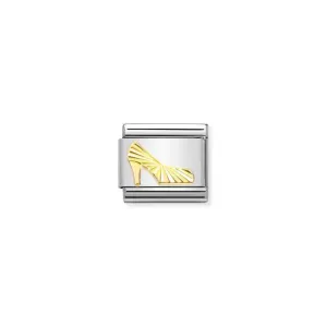 Nomination Composable Link High Heel Shoe, Etched, 18K Gold