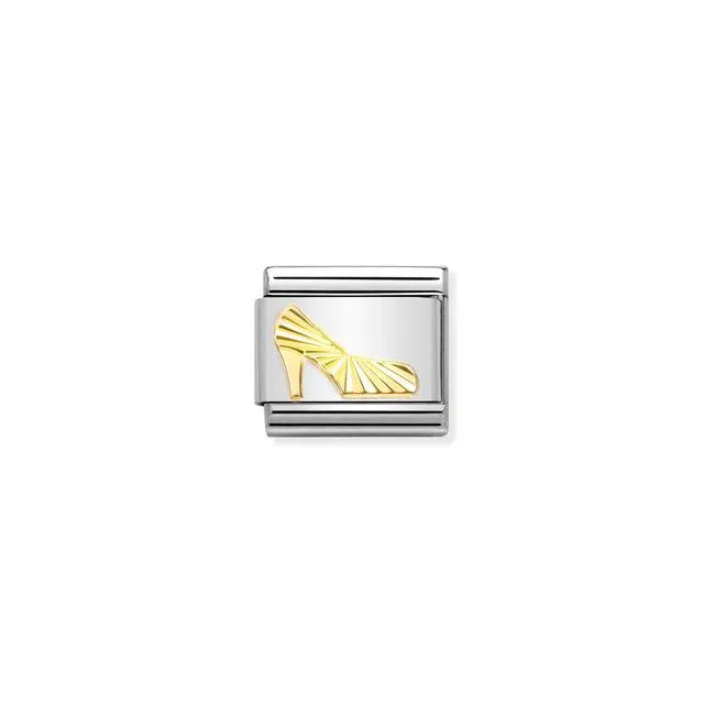 Nomination Composable Link High Heel Shoe, Etched, 18K Gold