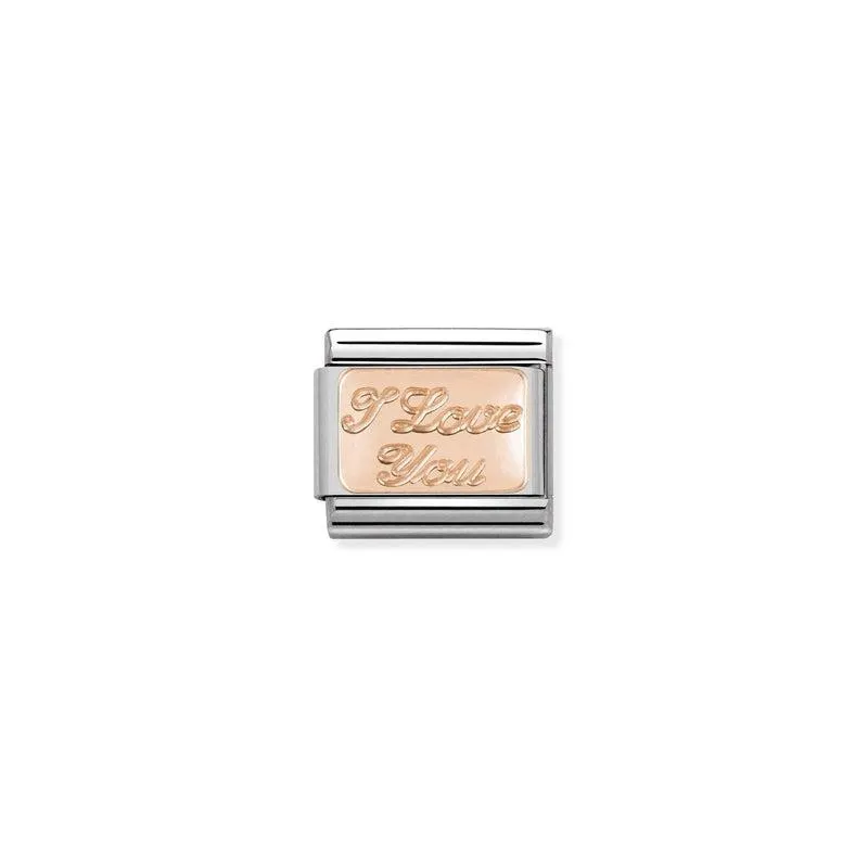Nomination Composable Link I Love You, 9K Rose Gold