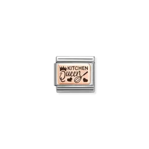 Nomination Composable Link Kitchen Queen, 9K Rose Gold & Enamel
