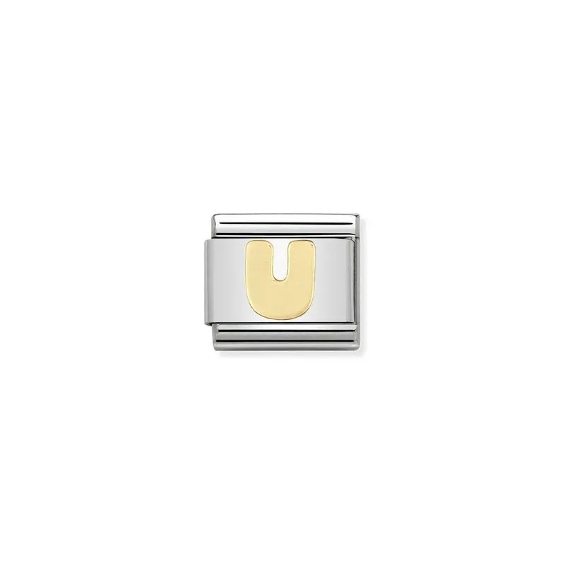 Nomination Composable Link Letter U, 18K Gold
