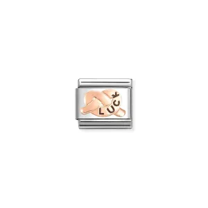 Nomination Composable Link Luck Promises Knot, 9K Rose Gold & Enamel