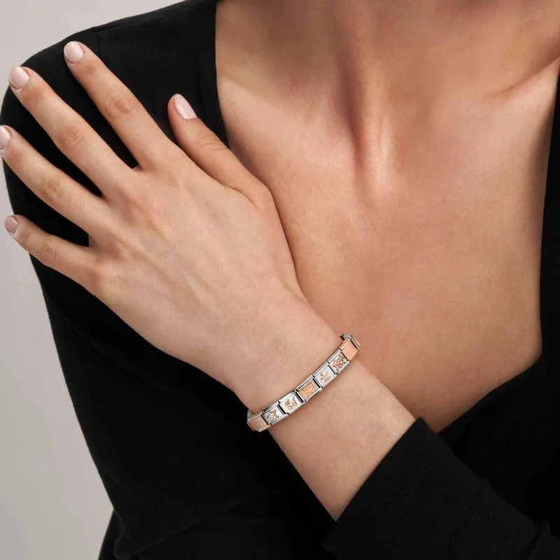 Nomination Composable Link Luck Promises Knot, 9K Rose Gold & Enamel
