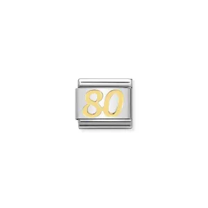 Nomination Composable Link Number 80, 18K Gold