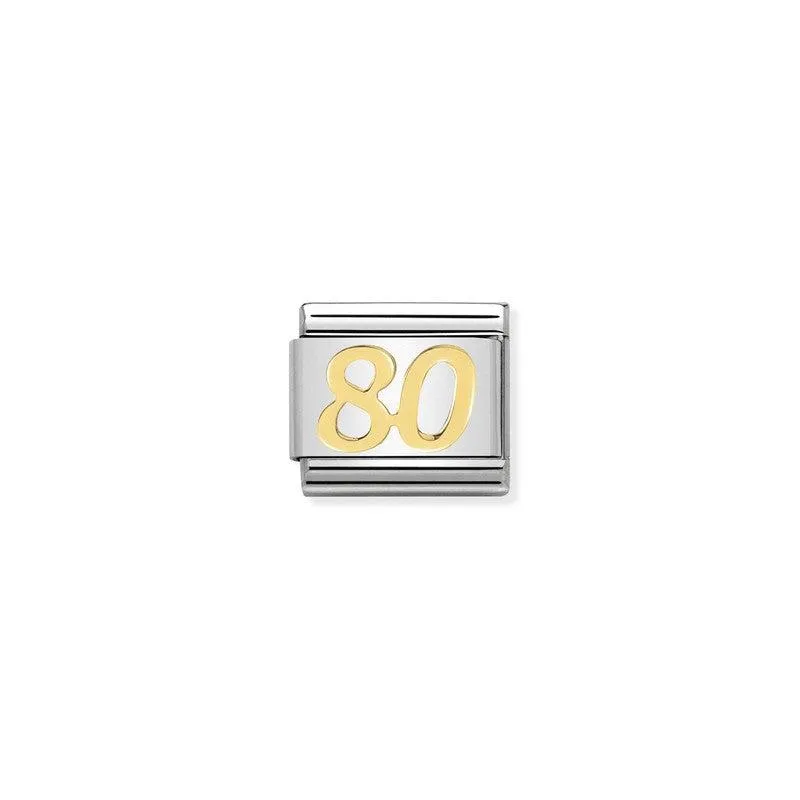 Nomination Composable Link Number 80, 18K Gold