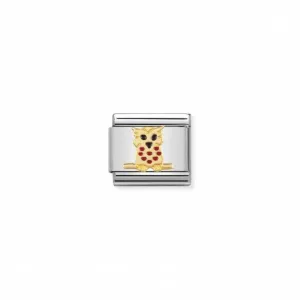 Nomination Composable Link Owl, 18K Gold & Enamel