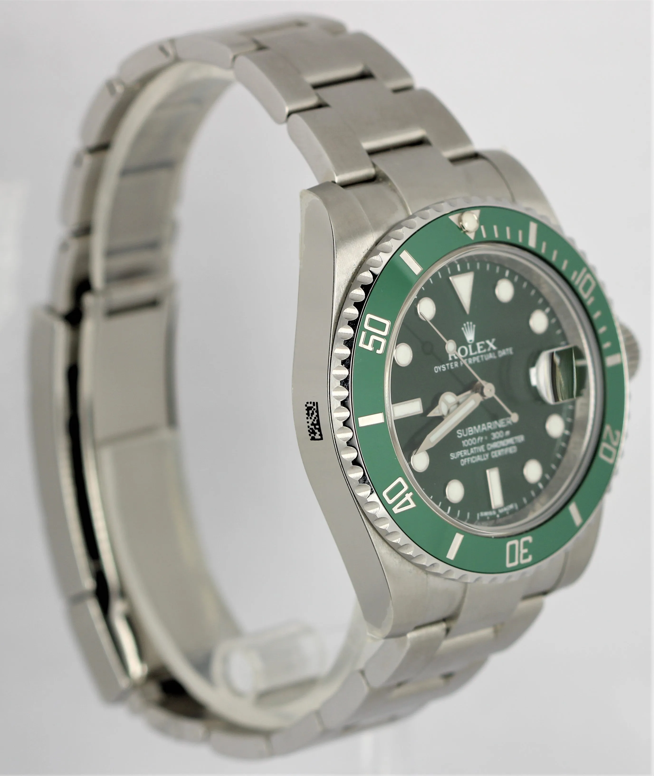 NOS Rolex Submariner Date HULK Stainless Green Oyster 40mm 116610 LV Watch B P
