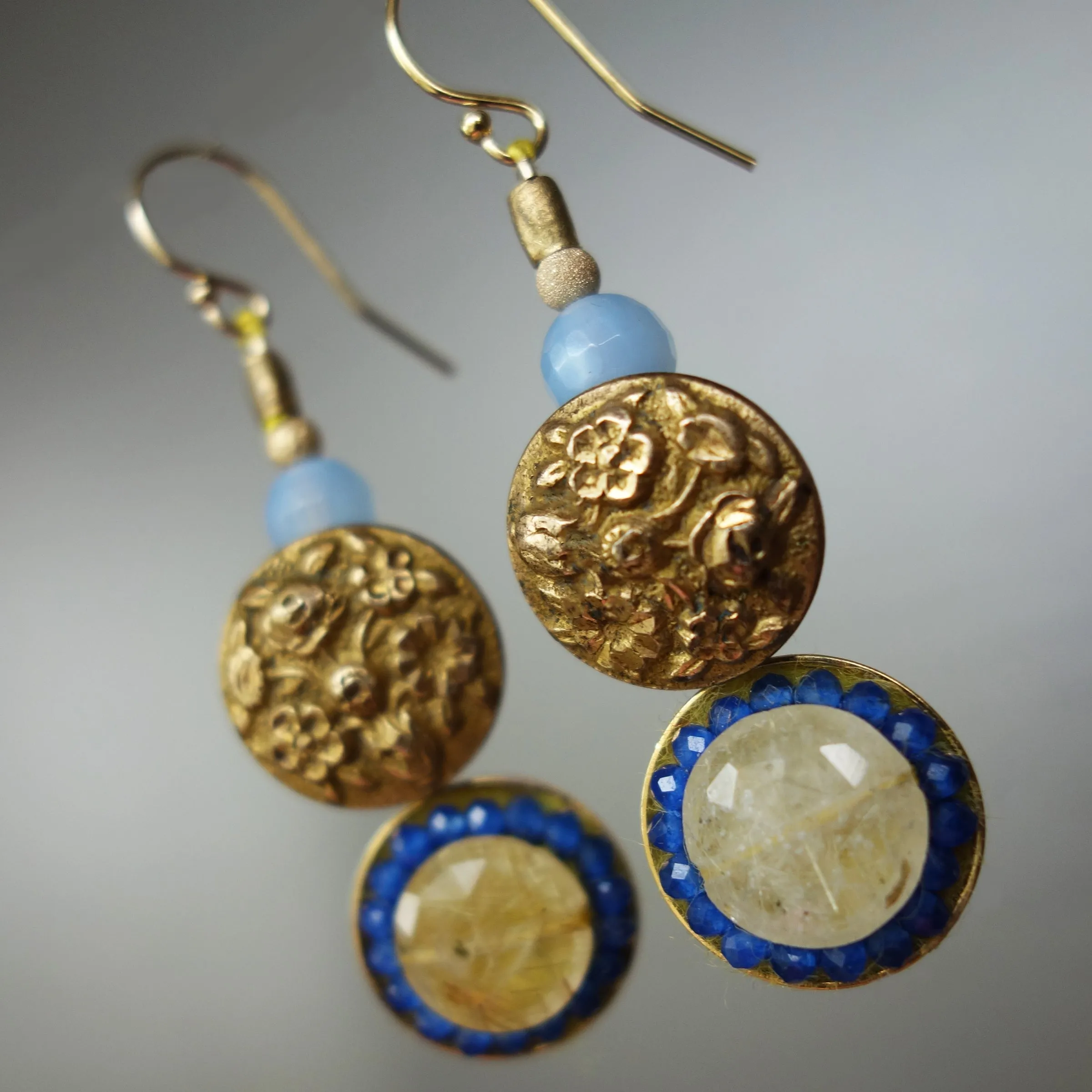 Ooo La La Vintage Gold Mosaic Earrings (Wanderlust Paris)