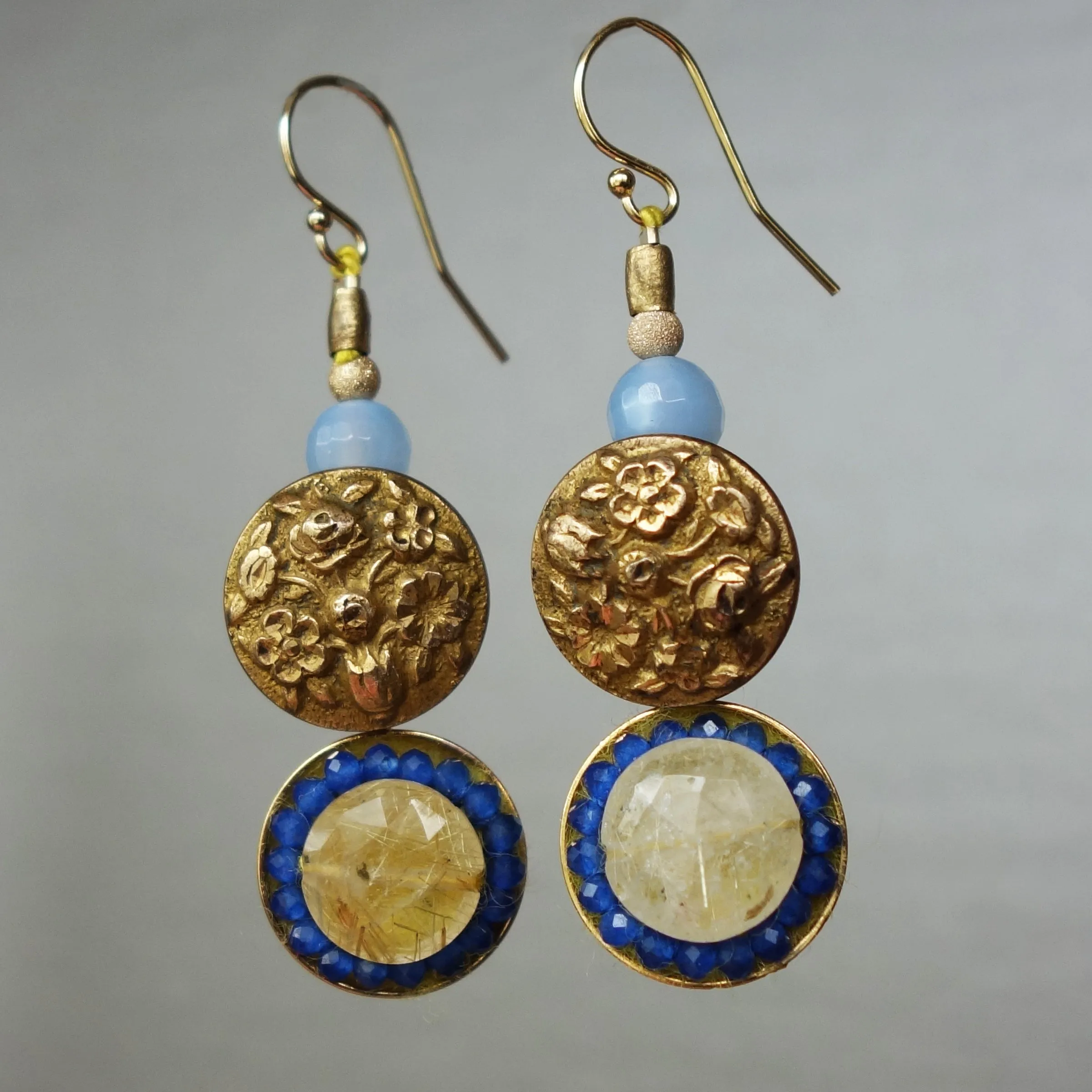 Ooo La La Vintage Gold Mosaic Earrings (Wanderlust Paris)