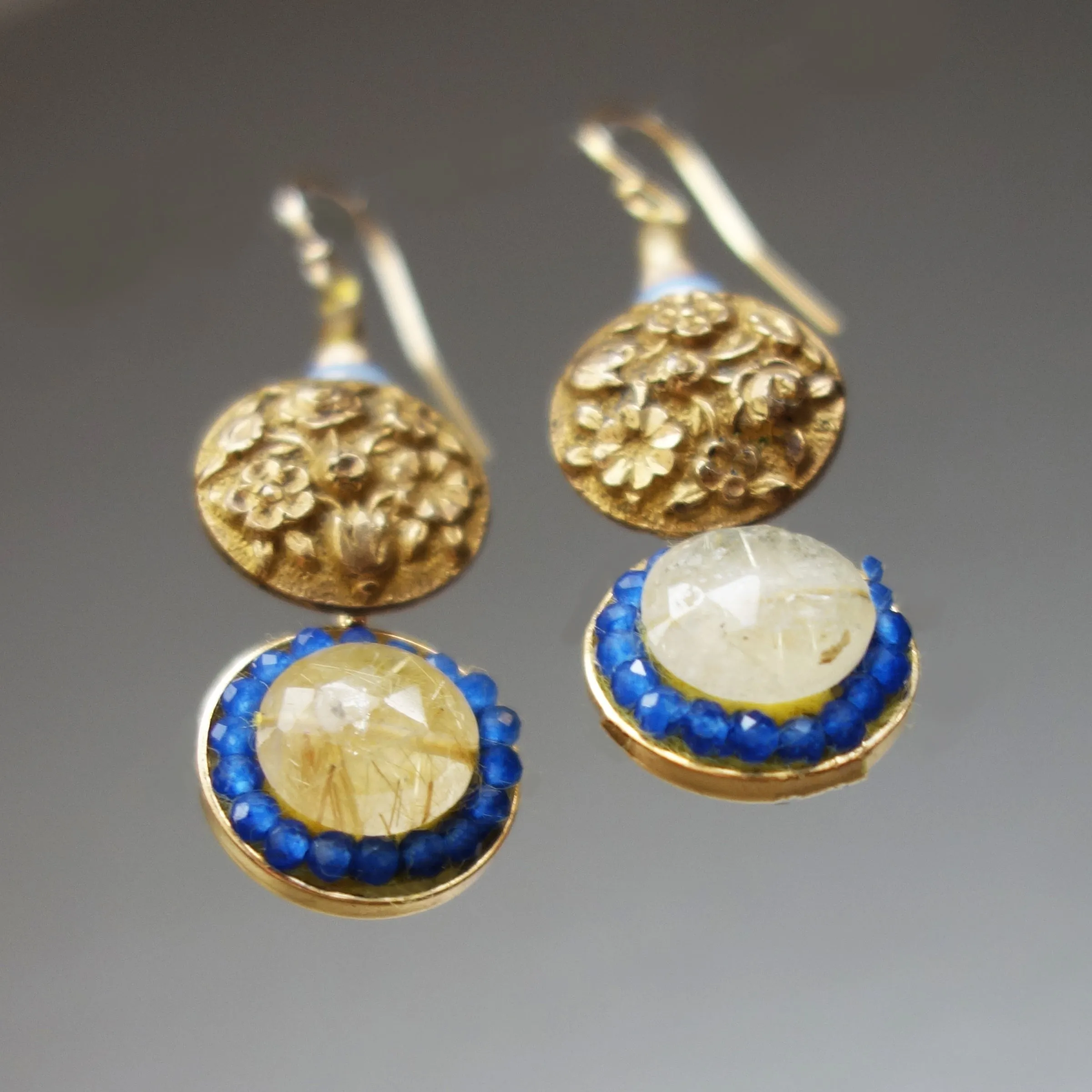 Ooo La La Vintage Gold Mosaic Earrings (Wanderlust Paris)