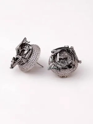 Outhouse   I    OH V Colonnade Crystalline Lyra Studs Silver New OHAW19SE042