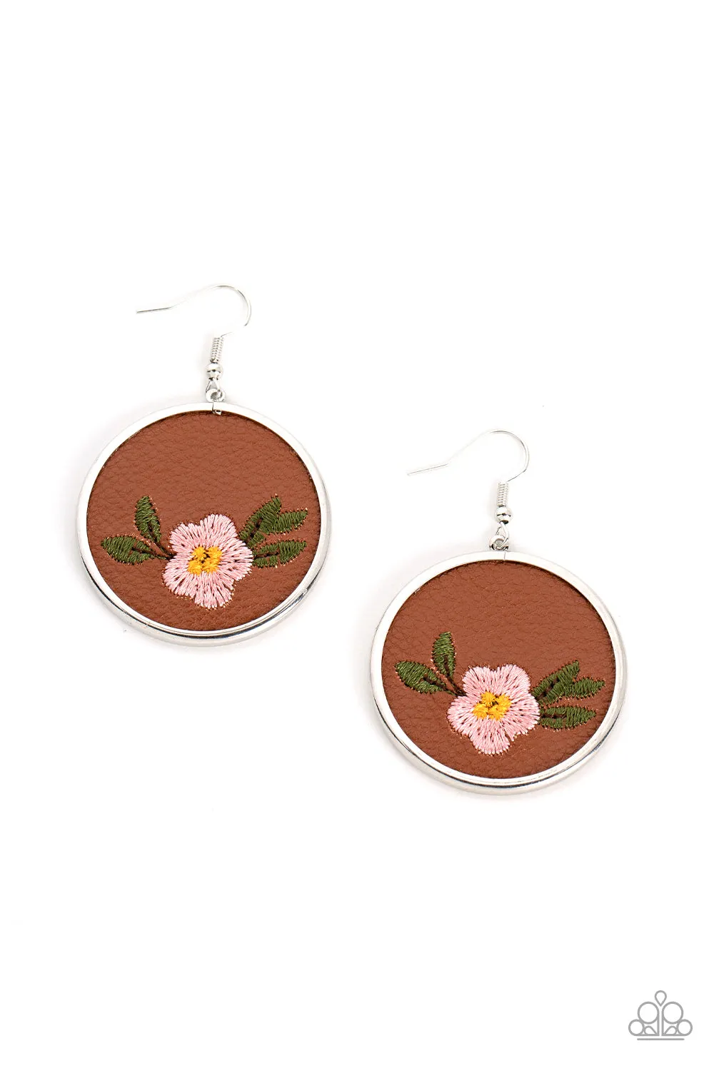 Paparazzi - Prairie Patchwork - Pink Earrings