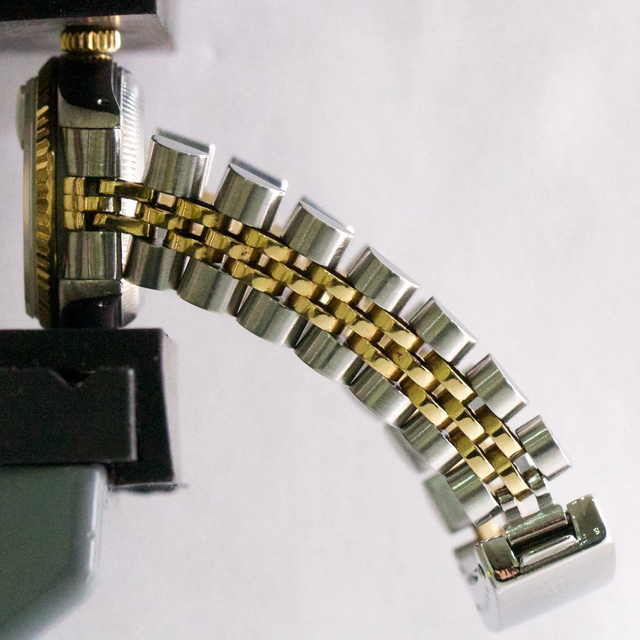 PAPERS Rolex DateJust 26mm BLACK TAPESTRY Jubilee 18K Two-Tone Fluted 69173 B P