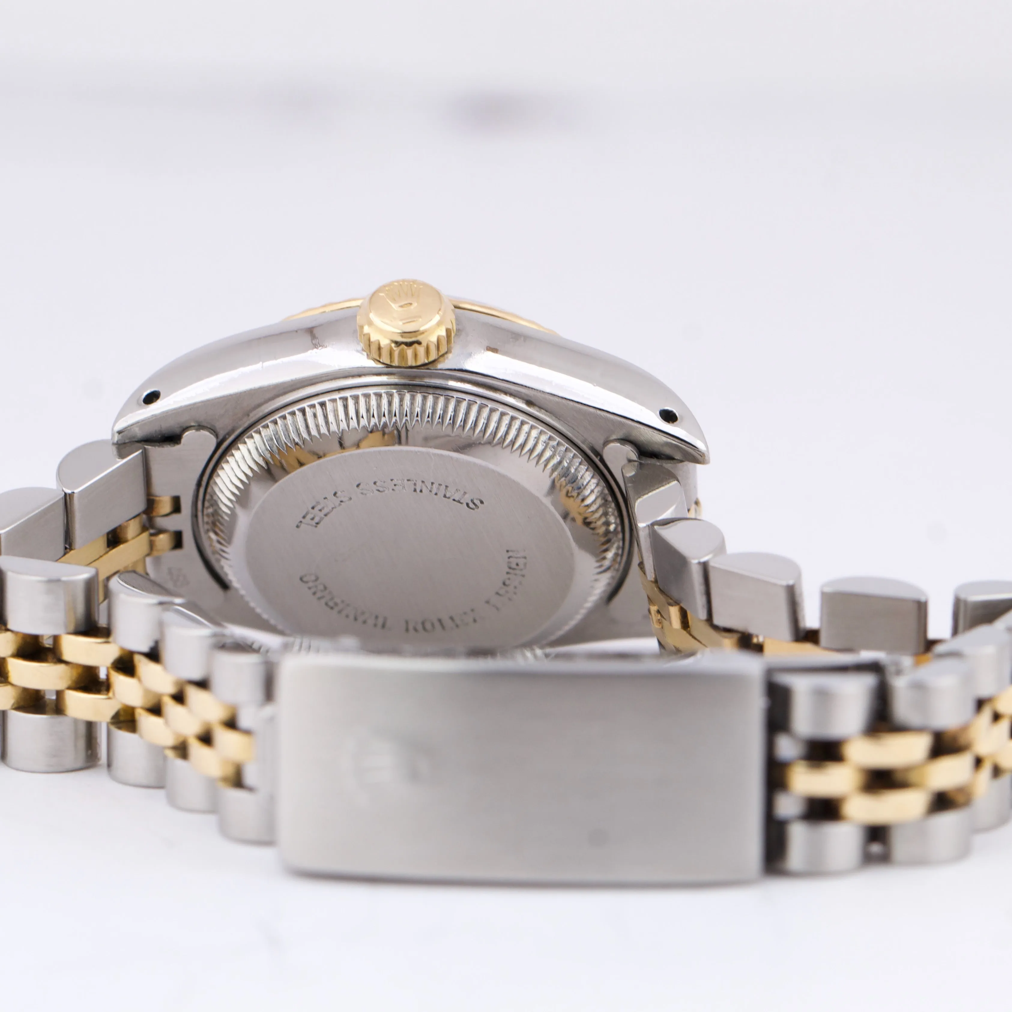 PAPERS Rolex DateJust 26mm BLACK TAPESTRY Jubilee 18K Two-Tone Fluted 69173 B P