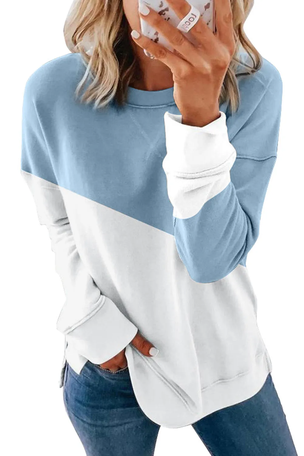 Patchwork Dropped Shoulder Sweatshirt