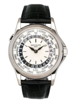 Patek Philippe World Time 5110G 18K White Gold Mens Watch With Archives