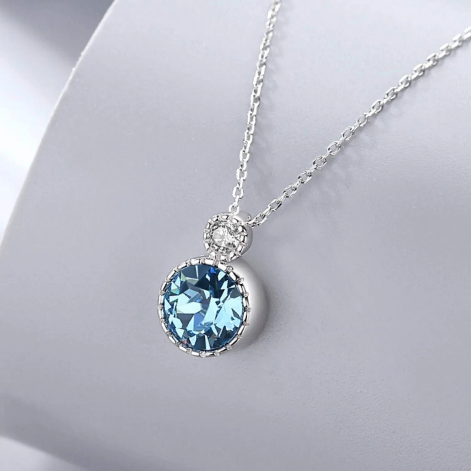 Personalised Daughter Birthday - Aquamarine Solitaire Necklace DT36