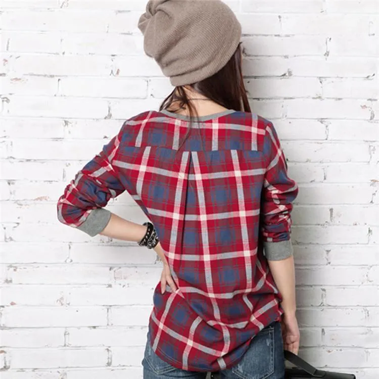 Plaid Patchwork Shirt