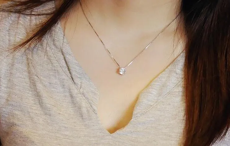 Princess Six Claw Gemstone 925 Sterling Silver Necklace AAA CZ Mosaic Zircon Choker