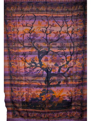 Purple Tree of Life Birds Art in Hand-loom Tapestry