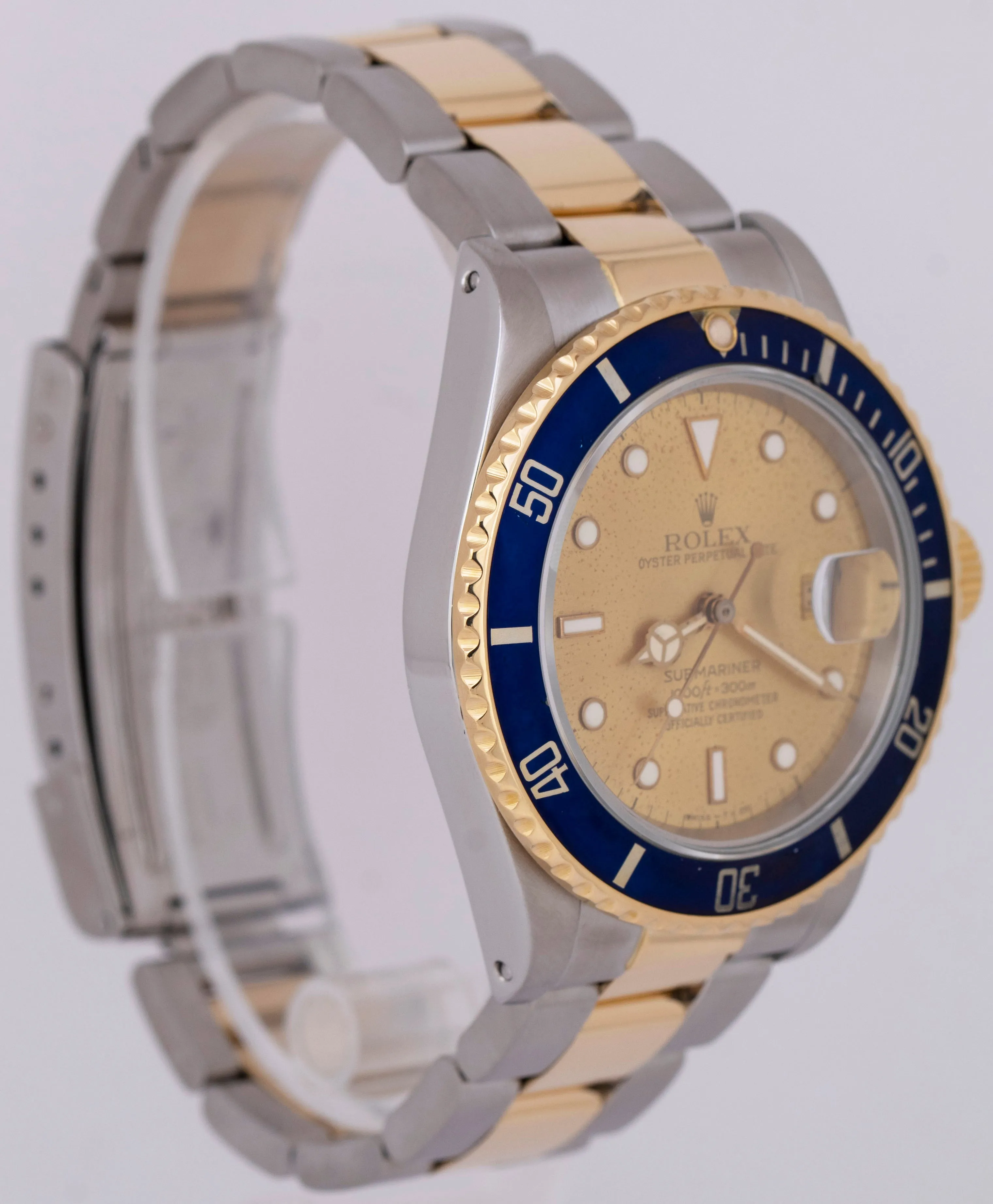 RARE Rolex Submariner Date 18K Two-Tone Gold CHAMPGANE PATINA 40mm Watch 16803