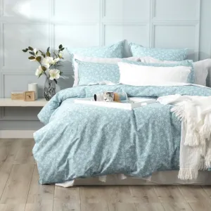 Renee Taylor European Vintage Washed Printed Cotton Quilt Cover Set - Ditsy Arctic