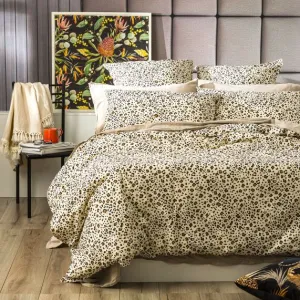 Renee Taylor European Vintage Washed Printed Cotton Quilt Cover Set - Leopard