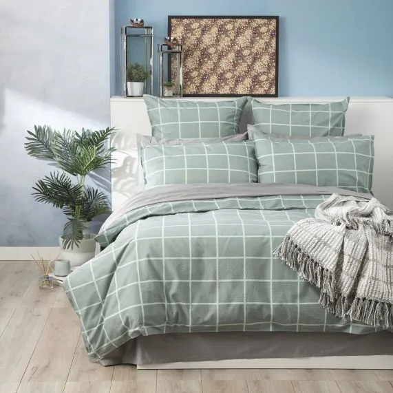 Renee Taylor European Vintage Washed Printed Cotton Quilt Cover Set - Sander