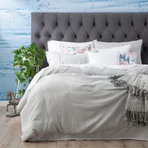 Renee Taylor  Solana Washed Cotton Textured Quilt Cover Set - Silver