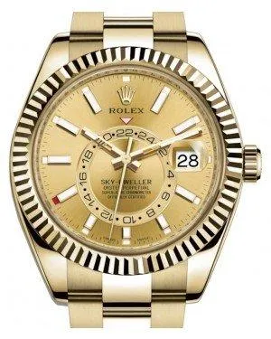 Rolex Sky-Dweller 42mm Yellow Gold - Champagne Dial - Oyster Bracelet 326938