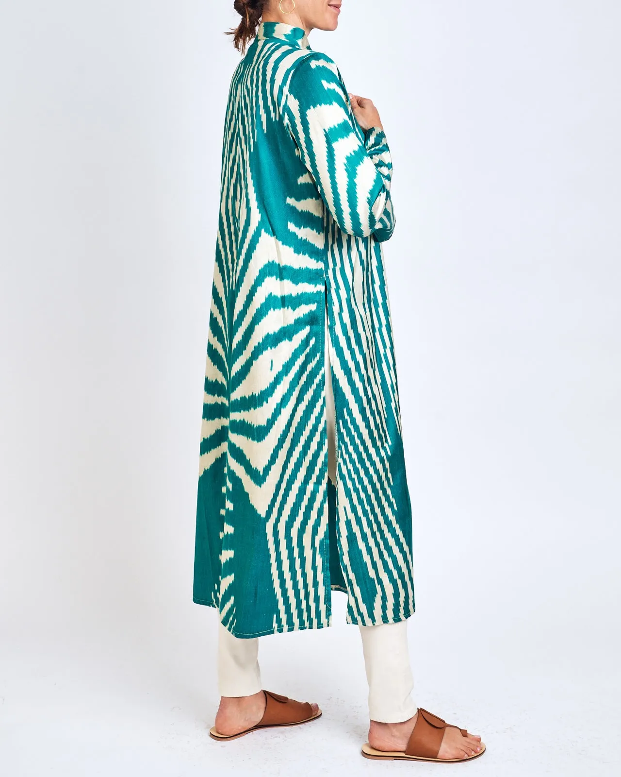 Silk Aquamarine Burst Caftan