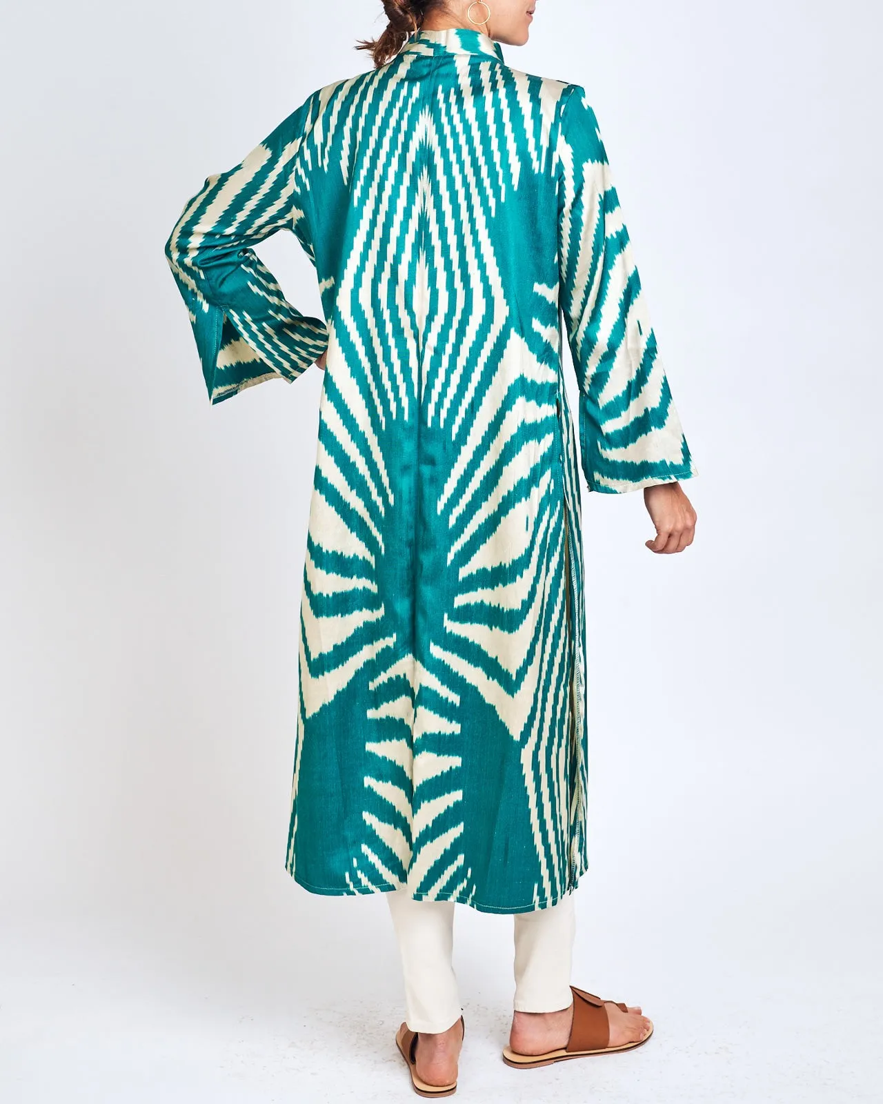 Silk Aquamarine Burst Caftan