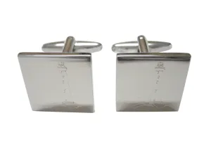 Silver Toned Etched Nautical Lighthouse Cufflinks