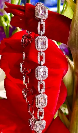 Simon G Diamond Mosaic Bracelet in 18K White Gold LB2060