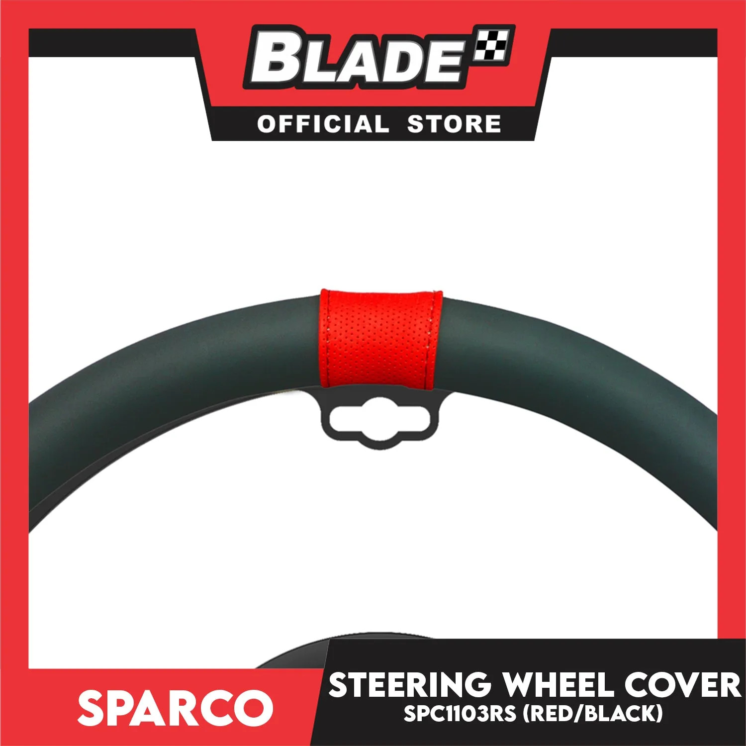 Sparco Steering Wheel Cover SPC1103RS(Black/Red) for Toyota, Mitsubishi, Honda, Hyundai, Ford, Nissan, Suzuki, Isuzu, Kia, MG and more