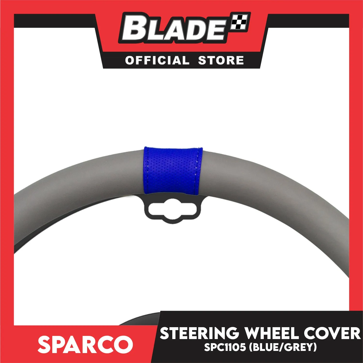 Sparco Steering Wheel Cover SPC1105 (Blue/Grey) for Toyota, Mitsubishi, Honda, Hyundai, Ford, Nissan, Suzuki, Isuzu, Kia, MG and more
