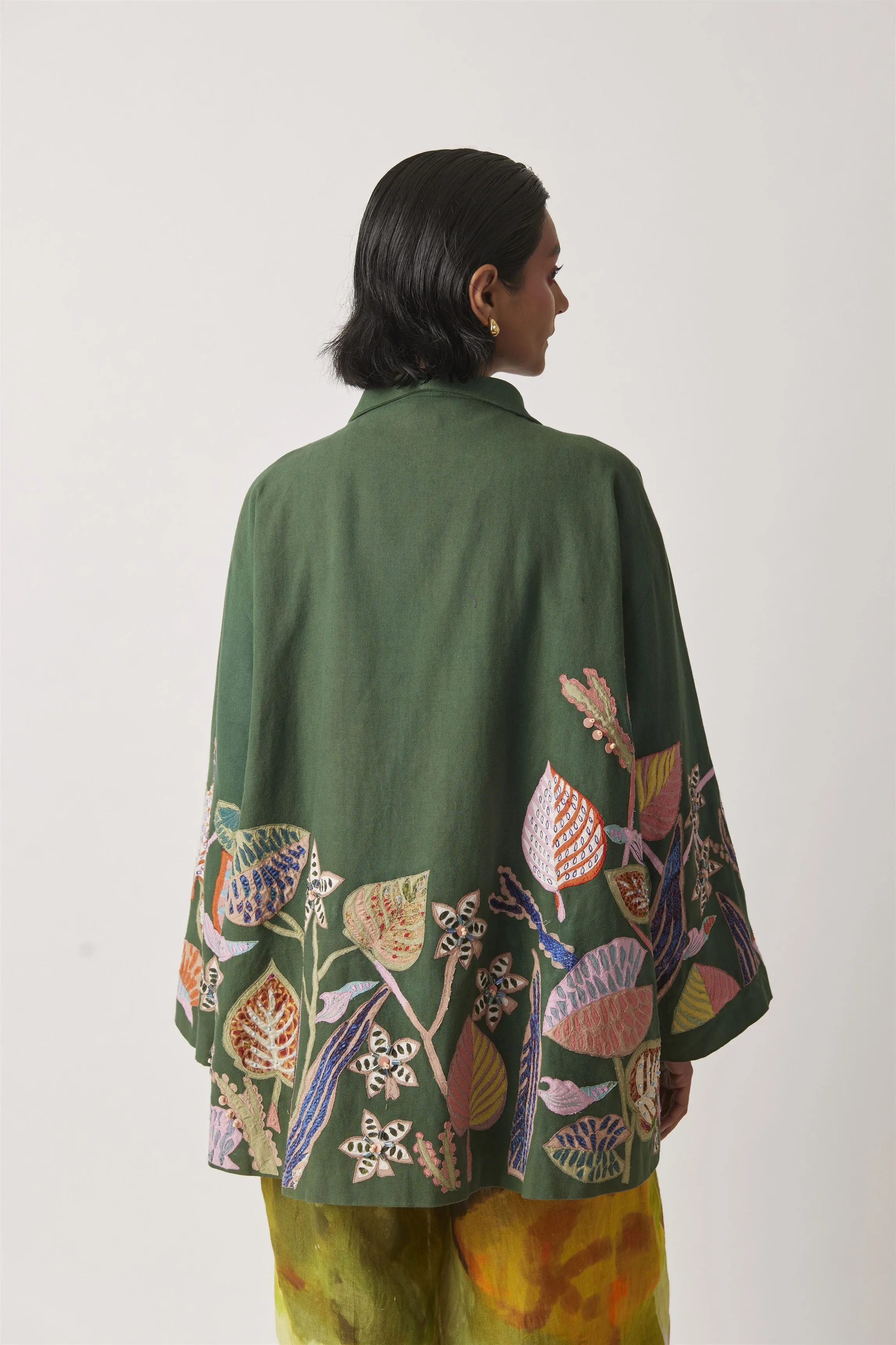 Summer Jacket Upcycled Cyoti Botanical Sustainable Patchwork Embroidery-Upcycled-Fashion Edit-Yc14Jkt-160 Yc14Bt-01-Yavi