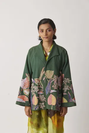 Summer Jacket Upcycled Cyoti Botanical Sustainable Patchwork Embroidery-Upcycled-Fashion Edit-Yc14Jkt-160 Yc14Bt-01-Yavi