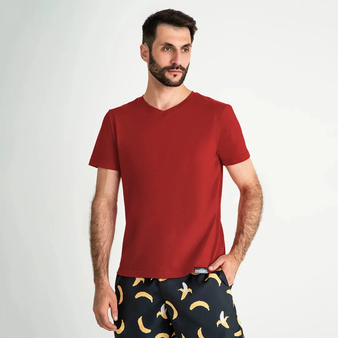 Super-soft V-Neck T-Shirt, Red