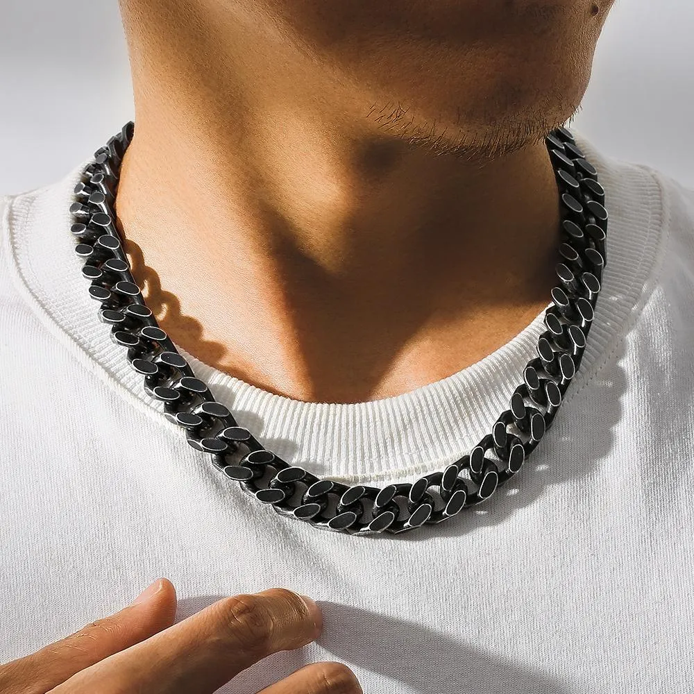 The Darth Vader II® - 14mm Black Cuban Link Chain in Black Gold