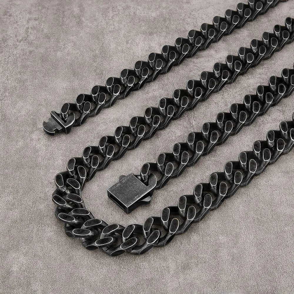 The Darth Vader II® - 14mm Black Cuban Link Chain in Black Gold