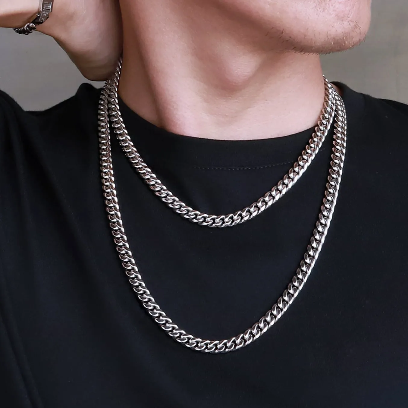 The Silver Lining® - 8mm Miami Cuban Link Chain White Gold Plated