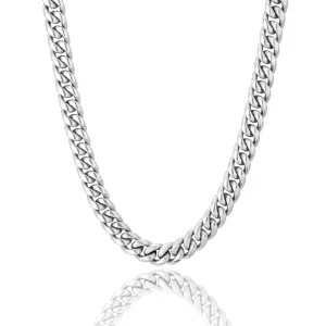 The Silver Lining® - 8mm Miami Cuban Link Chain White Gold Plated