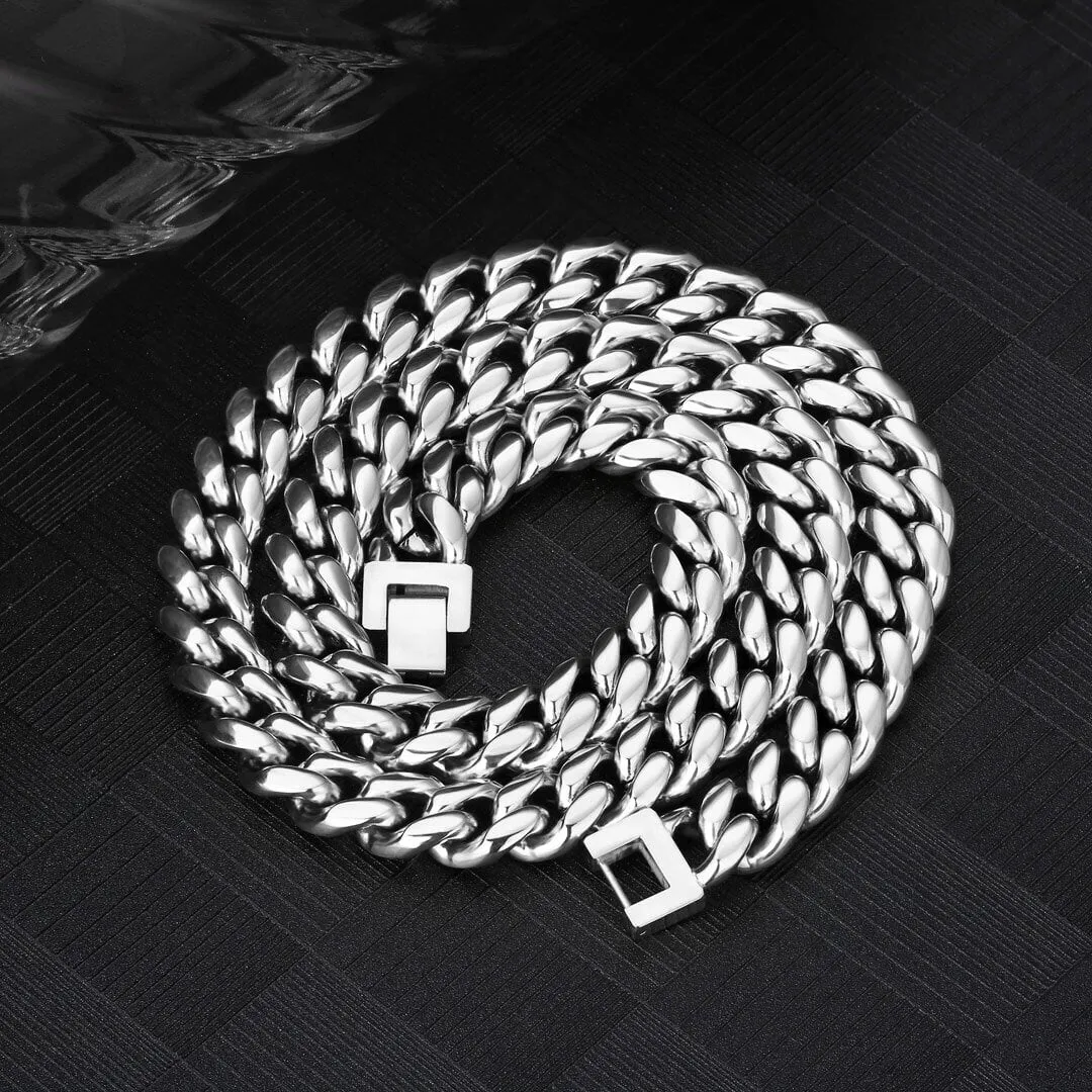 The Stormtrooper II® - 12mm Miami Cuban Link Chain White Gold Plated